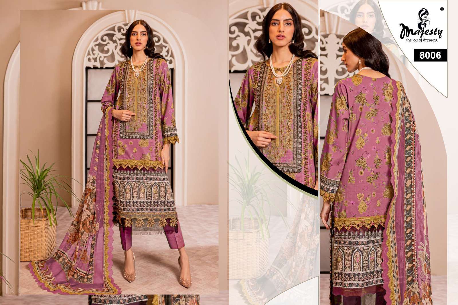 CHEVRON LAWN VOL-8 SERIES 8001 TO 8006 BY MAJESTY DESIGNER WITH PRINTED PAKISTANI STYLE JAM COTTON SUITS ARE AVAILABLE AT WHOLESALE PRICE